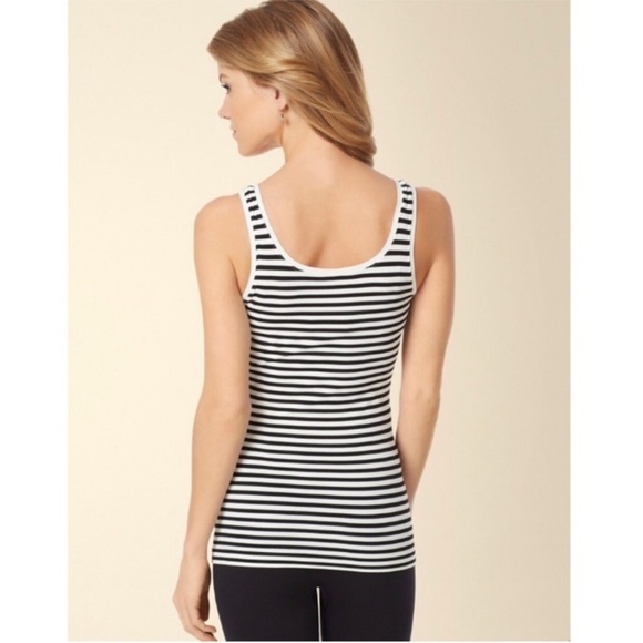 Soma Seamfree Stripe Cami with Stretch in Black/Heather Silver, Size Large - Picture 10 of 12